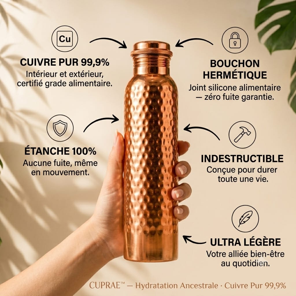 Gourde Cuprae™ — Le Secret Ancestral d'une Eau Pure au Quotidien