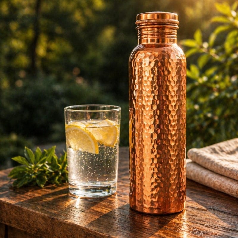 Gourde Cuprae™ — Cuivre Pur 99,9% | L'Eau Purifiée Naturellement, Sans Plastique