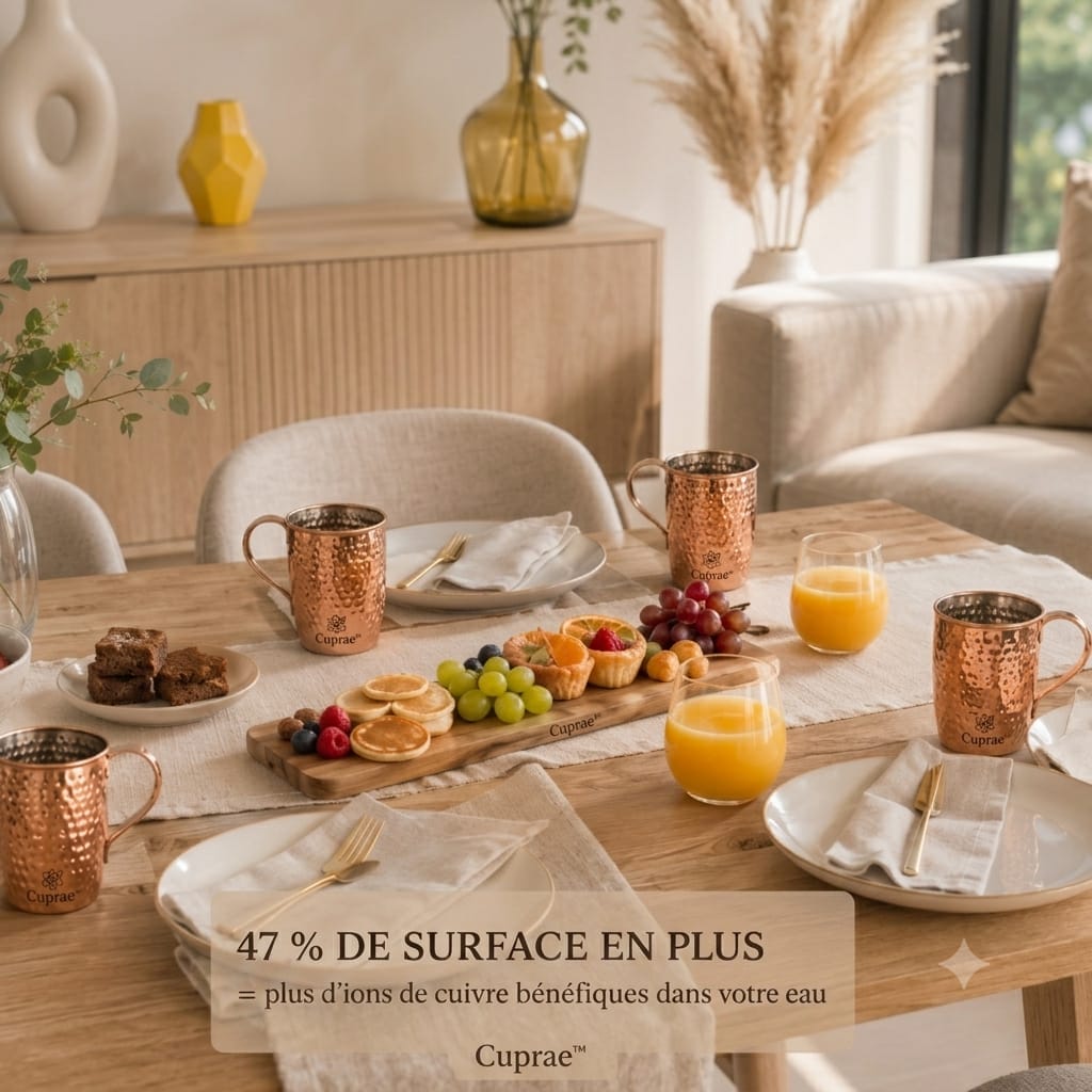 Mug en Cuivre Martelé Cuprae™ — Savourez Chaque Gorgée Sainement