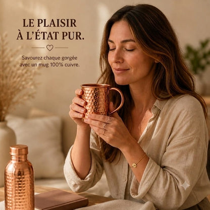Mug en Cuivre Martelé Cuprae™ — Savourez Chaque Gorgée Sainement